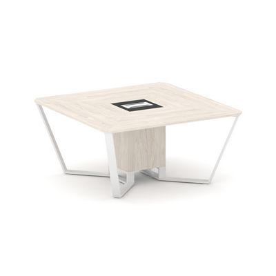 Steel Meet KM-PR.B.SP-08 (Денвер светлый/Графит/Белый) Стол переговорный квадратный