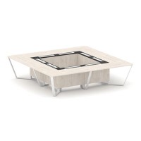 Steel Meet KM-PR.B.SP-16K (Денвер светлый/Графит/Белый) Стол переговорный квадратный