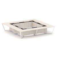 Steel Meet KM-PR.B.SP-20K2 (Денвер светлый/Графит/Белый) Стол переговорный квадратный