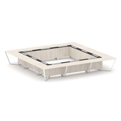 Steel Meet KM-PR.B.SP-24K (Денвер светлый/Графит/Белый) Стол переговорный квадратный