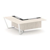 Steel Meet KM-PR.B.SPZOU-20(L) (Денвер светлый/Графит/Белый) Завершающий угловой модуль левый