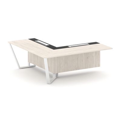 Steel Meet KM-PR.B.SPZOU-20(L) (Денвер светлый/Графит/Белый) Завершающий угловой модуль левый