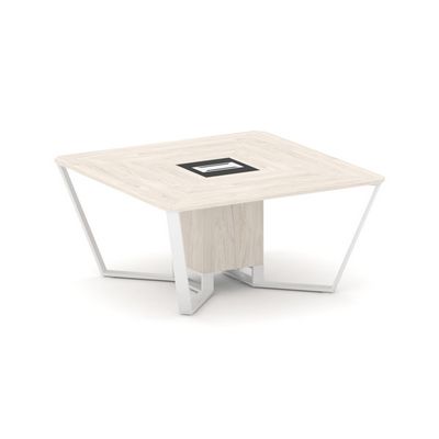 Steel Meet KMK-PR.B.SP-08 (Денвер светлый/Графит/Белый) Стол переговорный квадратный