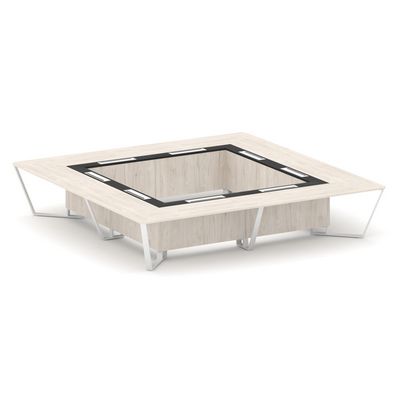 Steel Meet KMK-PR.B.SP-20K2 (Денвер светлый/Графит/Белый) Стол переговорный квадратный