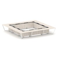 Steel Meet KMK-PR.B.SP-24K (Денвер светлый/Графит/Белый) Стол переговорный квадратный