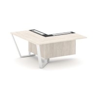 Steel Meet KMK-PR.B.SPZOU-16(L) (Денвер светлый/Графит/Белый) Завершающий угловой модуль левый