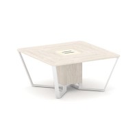 Steel Meet KMK-PR.B.SP-08 (Денвер светлый/Ваниль/Белый) Стол переговорный квадратный