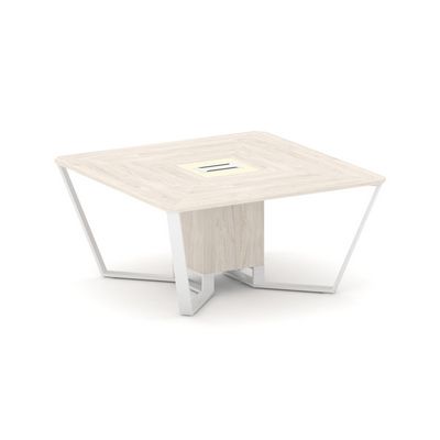 Steel Meet KMK-PR.B.SP-08 (Денвер светлый/Ваниль/Белый) Стол переговорный квадратный