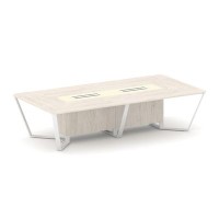 Steel Meet KMK-PR.B.SP-12 (Денвер светлый/Ваниль/Белый) Стол переговорный прямоугольный