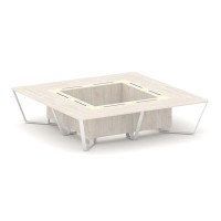 Steel Meet KMK-PR.B.SP-16K (Денвер светлый/Ваниль/Белый) Стол переговорный квадратный