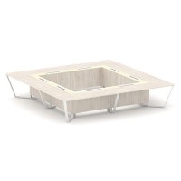 Steel Meet KMK-PR.B.SP-20K2 (Денвер светлый/Ваниль/Белый) Стол переговорный квадратный