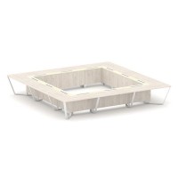 Steel Meet KMK-PR.B.SP-24K (Денвер светлый/Ваниль/Белый) Стол переговорный квадратный