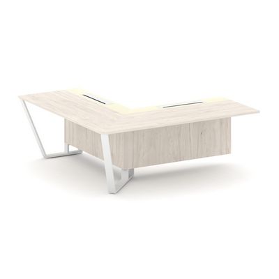 Steel Meet KMK-PR.B.SPZOU-20(L) (Денвер светлый/Ваниль/Белый) Завершающий угловой модуль левый