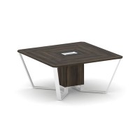 Steel Meet KM-PR.B.SP-08 (Дуб мали/Графит/Белый) Стол переговорный квадратный