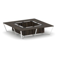 Steel Meet KM-PR.B.SP-16K (Дуб мали/Графит/Белый) Стол переговорный квадратный