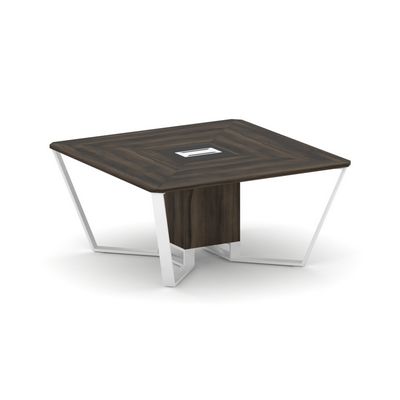 Steel Meet KMK-PR.B.SP-08 (Дуб мали/Графит/Белый) Стол переговорный квадратный