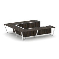 Steel Meet KMK-PR.B.SP-11P (Дуб мали/Графит/Белый) Стол переговорный П-образный