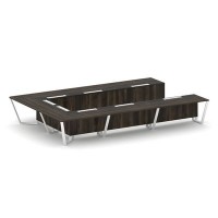 Steel Meet KMK-PR.B.SP-15P (Дуб мали/Графит/Белый) Стол переговорный П-образный