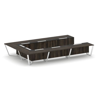 Steel Meet KMK-PR.B.SP-15P (Дуб мали/Графит/Белый) Стол переговорный П-образный