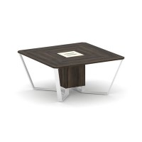 Steel Meet KM-PR.B.SP-08 (Дуб мали/Ваниль/Белый) Стол переговорный квадратный