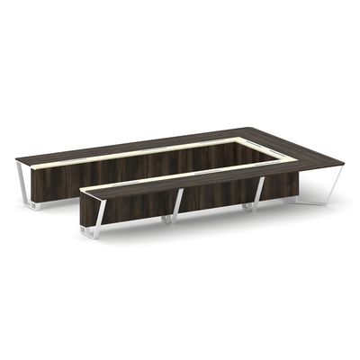 Steel Meet KM-PR.B.SP-15P (Дуб мали/Ваниль/Белый) Стол переговорный П-образный