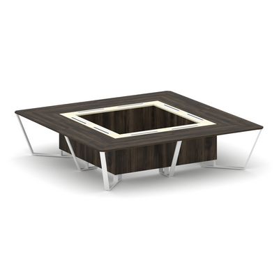 Steel Meet KM-PR.B.SP-16K (Дуб мали/Ваниль/Белый) Стол переговорный квадратный