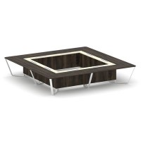 Steel Meet KM-PR.B.SP-20K2 (Дуб мали/Ваниль/Белый) Стол переговорный квадратный