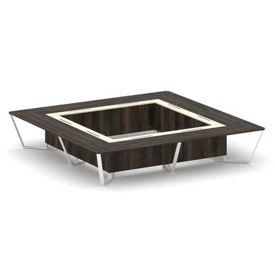 Steel Meet KM-PR.B.SP-20K2 (Дуб мали/Ваниль/Белый) Стол переговорный квадратный