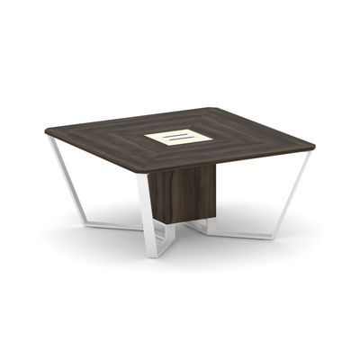 Steel Meet KMK-PR.B.SP-08 (Дуб мали/Ваниль/Белый) Стол переговорный квадратный