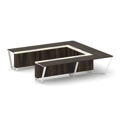 Steel Meet KMK-PR.B.SP-11P (Дуб мали/Ваниль/Белый) Стол переговорный П-образный