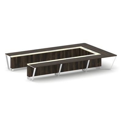 Steel Meet KMK-PR.B.SP-15P (Дуб мали/Ваниль/Белый) Стол переговорный П-образный