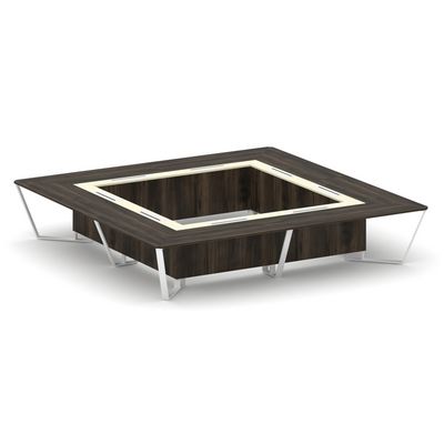 Steel Meet KMK-PR.B.SP-20K2 (Дуб мали/Ваниль/Белый) Стол переговорный квадратный