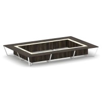 Steel Meet KMK-PR.B.SP-26K2 (Дуб мали/Ваниль/Белый) Стол переговорный прямоугольный