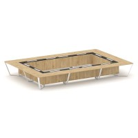 Steel Meet KM-PR.B.SP-26K2 (Тиквуд светлый/Графит/Белый) Стол переговорный прямоугольный