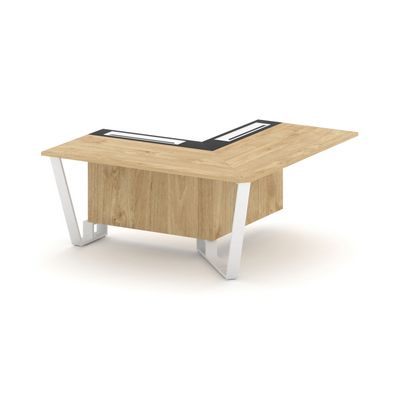 Steel Meet KMK-PR.B.SPPOU-16(R) (Тиквуд светлый/Графит/Белый) Проходной угловой модуль правый