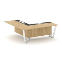 Steel Meet KMK-PR.B.SPPOU-20(L) (Тиквуд светлый/Графит/Белый) Проходной угловой модуль левый