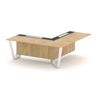 Steel Meet KMK-PR.B.SPPOU-20(R) (Тиквуд светлый/Графит/Белый) Проходной угловой модуль правый