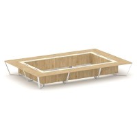 Steel Meet KM-PR.B.SP-26K2 (Тиквуд светлый/Ваниль/Белый) Стол переговорный прямоугольный