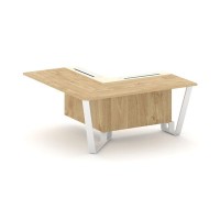 Steel Meet KM-PR.B.SPPOU-16(L) (Тиквуд светлый/Ваниль/Белый) Проходной угловой модуль левый