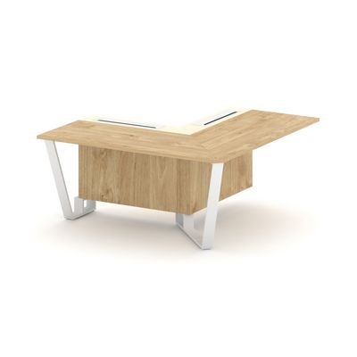 Steel Meet KM-PR.B.SPPOU-16(R) (Тиквуд светлый/Ваниль/Белый) Проходной угловой модуль правый