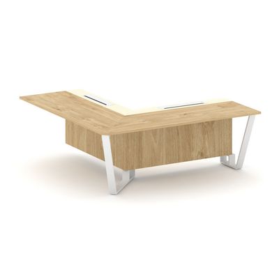 Steel Meet KM-PR.B.SPPOU-20(L) (Тиквуд светлый/Ваниль/Белый) Проходной угловой модуль левый