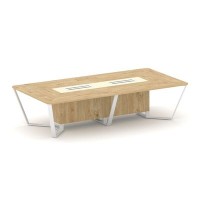 Steel Meet KMK-PR.B.SP-12 (Тиквуд светлый/Ваниль/Белый) Стол переговорный прямоугольный