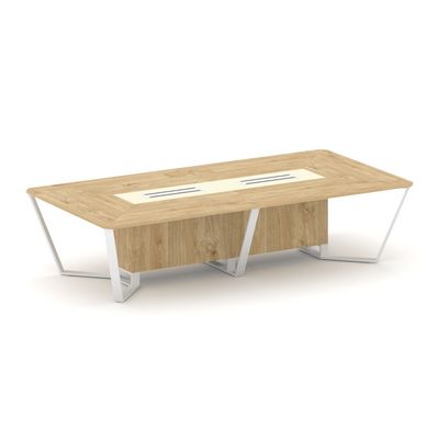 Steel Meet KMK-PR.B.SP-12 (Тиквуд светлый/Ваниль/Белый) Стол переговорный прямоугольный