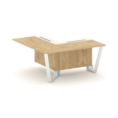 Steel Meet KMK-PR.B.SPPOU-16(L) (Тиквуд светлый/Ваниль/Белый) Проходной угловой модуль левый