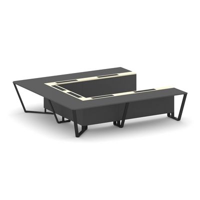 Steel Meet KM-PR.B.SP-11P (Антрацит/Ваниль/Черный) Стол переговорный П-образный