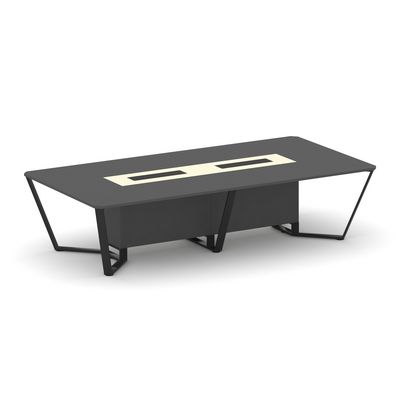 Steel Meet KM-PR.B.SP-12 (Антрацит/Ваниль/Черный) Стол переговорный прямоугольный