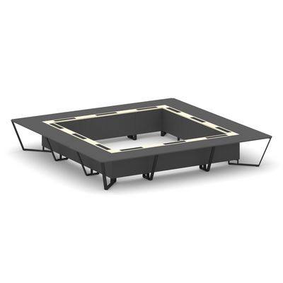 Steel Meet KM-PR.B.SP-24K (Антрацит/Ваниль/Черный) Стол переговорный квадратный