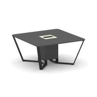 Steel Meet KMK-PR.B.SP-08 (Антрацит/Ваниль/Черный) Стол переговорный квадратный