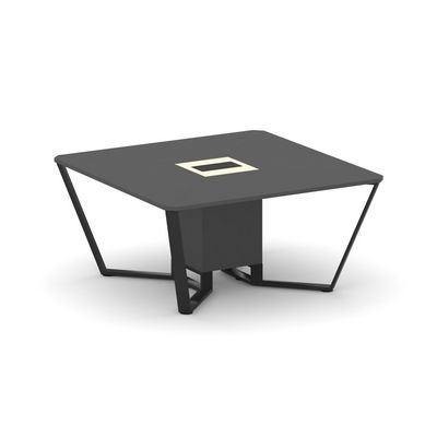 Steel Meet KMK-PR.B.SP-08 (Антрацит/Ваниль/Черный) Стол переговорный квадратный