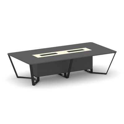 Steel Meet KMK-PR.B.SP-12 (Антрацит/Ваниль/Черный) Стол переговорный прямоугольный